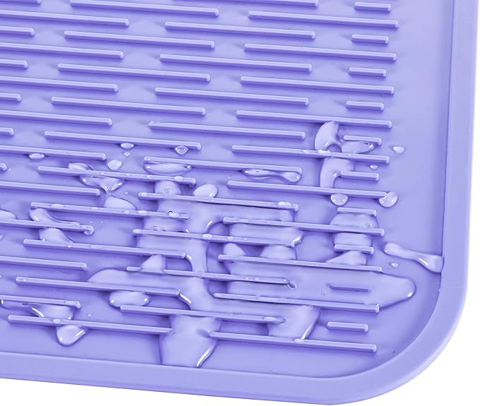 MicoYang Silicone Dish Drying Mat for Multiple Usage,Easy clean,Eco-friendly,Heat-resistant Silicone Mat for Kitchen Counter or Sink,Refrigerator or Drawer Liner Light Purple 3XL 28 inches x 18 inches - Image 9
