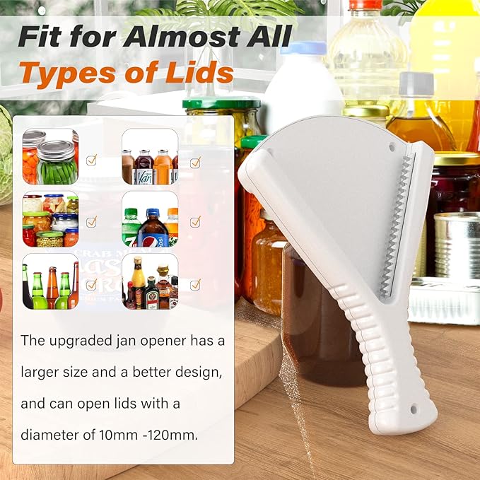 Jar Opener for Weak Hands, Dual Usage | Easy Grip Jar Opener & Under Cabinet Lid Opener, Super Durable Bottle Opener Effortless to Open Any Size Lid, Advanced Jar Lid Opener for Seniors with Arthritis - Image 6