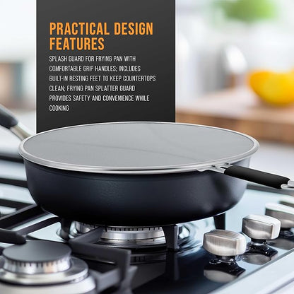 U.S. Kitchen Supply Stainless Steel Splatter Guard 13" Fine Mesh Cover, Grease & Oil, Splatter Screen for Frying Pan, Cooking Pots, with Resting Feet & Comfort Grip Handle - Image 4