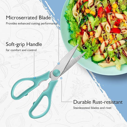 Kitchen Shears, Heavy Duty Cooking Scissors, Dishwasher Safe, Stainless Steel Sharp Utility Shears for Herbs, Poultry, Chicken, Meat