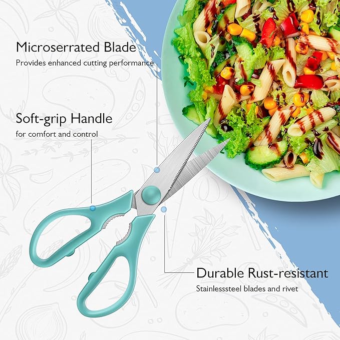 Black Grey Kitchen Shears, Rkqoa Kitchen Scissors Heavy Duty Cooking Scissors, Dishwasher Safe Scissors Kitchen House Essentials Supplies, Stainless Steel Sharp Utility Shears for Chicken etc
