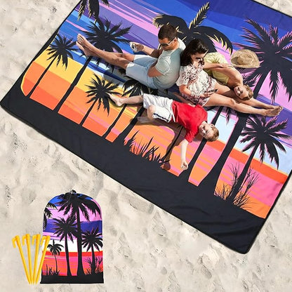 WIWIGO Beach Blanket Waterproof Sandproof Beach Mat 79" X 83"/10'x9'for 2-8 Adults Quick Drying Outdoor Picnic Mat Beach Accessories for Travel, Camping, Hiking - Image 6
