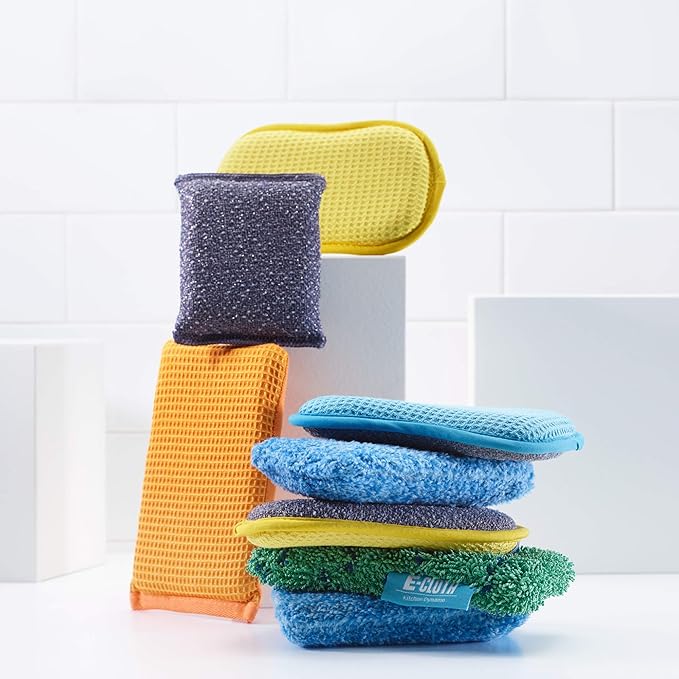 E-Cloth Non-Scratch Scrubbing Pads - Scrubbing Dish Sponges Kitchen Cleaning Kit - Reusable Scrubber Sponges for Dishes and Cleaning - Non-Scratch Scrubbers for Cleaning - 2-Pack - Image 9