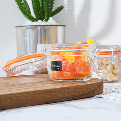 Small Glass Jars With Airtight Lids, Glass Spice Jar 5 oz,Maosn Jars With Leak Proof Rubber Gasket 150ml,Glass Storage Containers With Hinged Lid,Kitchen Canisters 12 Pack - Image 7