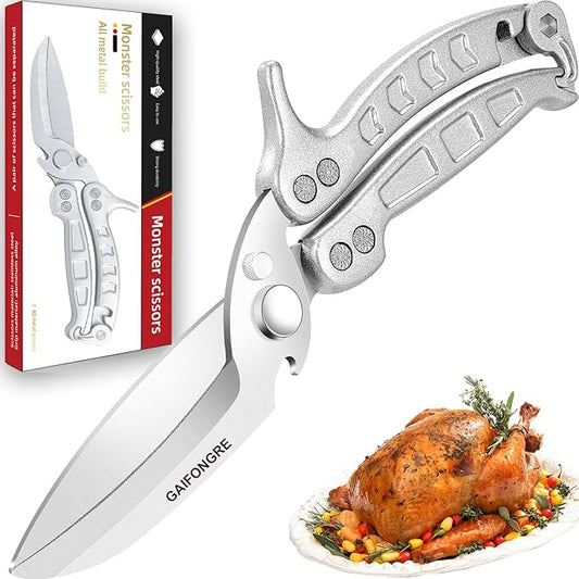 Poultry Shears Scissors Heavy Duty,Kitchen Shears,Multi-purpose Stainless Steel Kitchen Scissors for Christmas Turkey Food , Chicken,Fish,Meat,Separable easy to clean thoroughly,Dishwasher Safe.