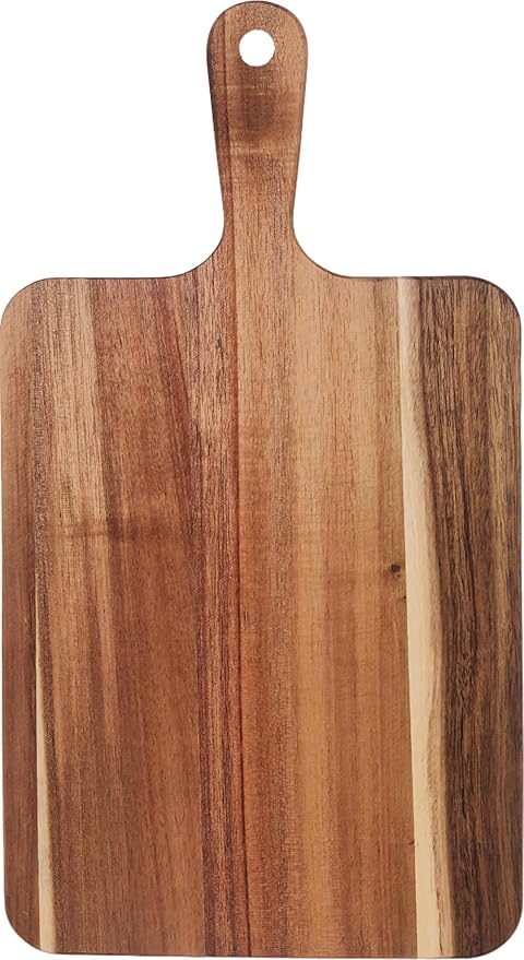 ZeQi Acacia Wood Cutting Board with Handle 13.7''X7'' / Charcuterie Board/Serving Board/Cheese, Bread, Vegetables & Fruits Serving Board (Rectangular) - Image 6