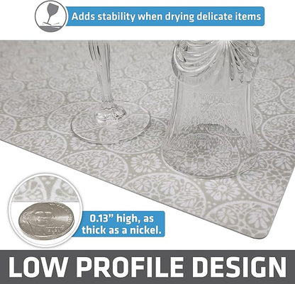 Drymate Jumbo XL Dish Drying Mat (19”x24”), Low-Profile, Super Absorbent, Quick Dry Fabric, Waterproof & Slip-Resistant, for Kitchen Counter, Trimmable, Easy to Clean (USA Made)(Tan) - Image 4