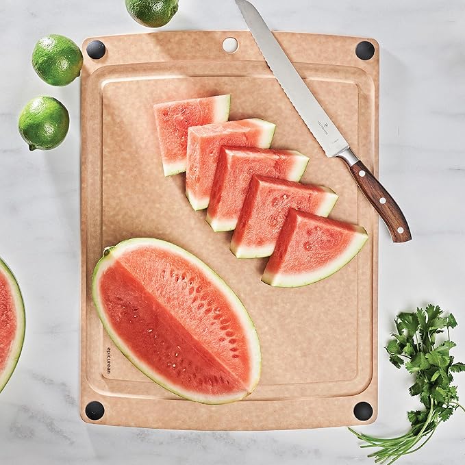 Epicurean All-In-One Cutting Board with Non-Slip Feet and Juice Groove - Non-toxic, Dishwasher Safe,Made in the USA, 19.5" x 14.5", Natural - Image 3
