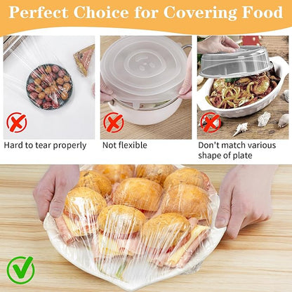 200 Pcs Bowl Covers for Bread Proofing, Plastic Shower Caps for Sourdough Bread, Food Covers Stretch Reusable Elastic, Keep Food Fresh and Dust Away - Image 5