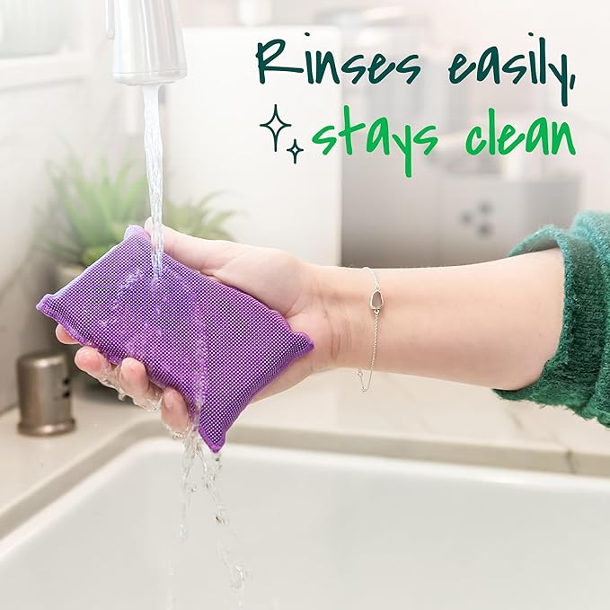 Scotch-Brite Dobie Stay Clean Scrubbers, Non-Scratch Dual-Sided Dish Sponges with Absorbent Cloth Side, Odor Resistant Scrubbing Pads for Dishes and Household Cleaning, 8-Pack - Image 4