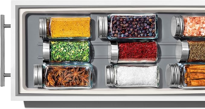 OXO Caddy, Spice Drawer Organizer, White | Good Grips | Compact | Pack of 4 - Image 5
