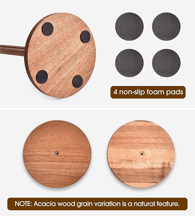 Acacia Wooden Paper Towel Holder Stand for Jumbo Roll - Stylish Kitchen Paper Rack Bathroom Towel Roll Stand Organizer, UA, Solid Wood Simply Standing Countertop Paper Roll Holder, Large - Image 3