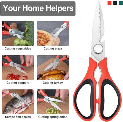 3-Pack Kitchen Scissor All Purpose Kitchen Shears Heavy Duty Scissors Stainless Steel Dishwasher Safe Cooking Scissors, Kitchens Utensils removable for Cutting Meat, Chicken,Fish, Vegetable - Image 3