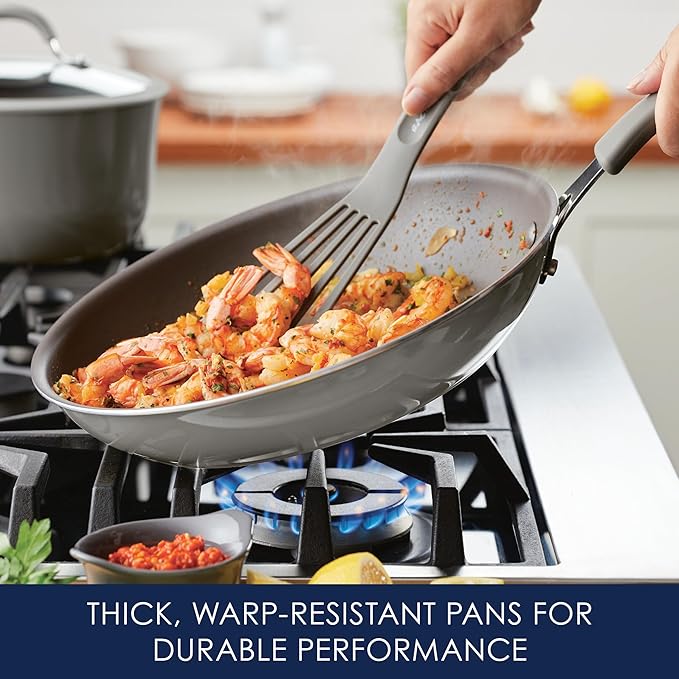 Rachael Ray Cook + Create Nonstick Frying Pan/Skillet, 12.5 Inch, Gray - Image 7