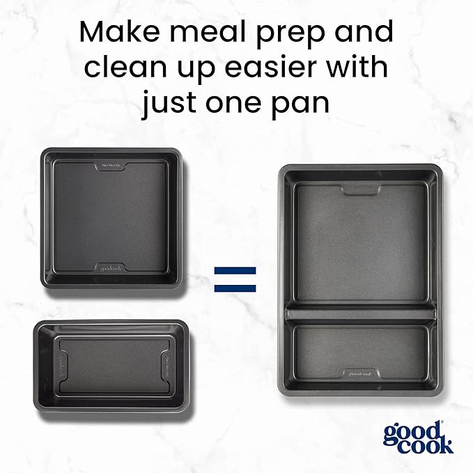 GoodCook Divided Baking Sheet Premium Carbon Steel Nonstick Pan, 9 x 13-Inch