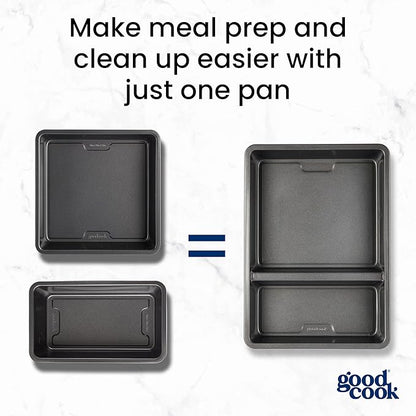 GoodCook Divided Baking Sheet Premium Carbon Steel Nonstick Pan, 9 x 13-Inch