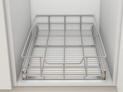 Pull Out Cabinet Organizer 9" W X 17" D, Slide Out Drawers For Kitchen Organizers and Storage, Pull Out Drawers For Cabinets Capacity Heavy Duty Caddy, Cabinet Shelves Chrome-Plated, Bathroom Pantry - Image 8