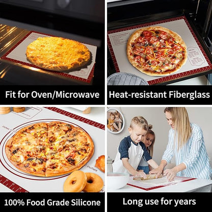 Non Stick Pastry Mat for Rolling Dough Fondant Pie Crust, Macaron Silicone Baking Mat for Mat Extra Large Silicone Mats for Baking Cookie Cakes Pizza Candy Bread - Image 2