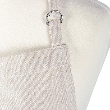 DII 100% Cotton Solid Chambray Kitchen Set, Chef Apron, Natural, 1 Piece