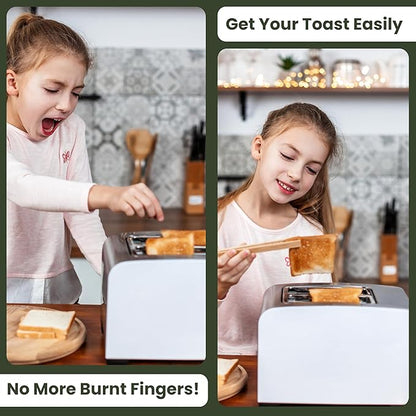 Toaster Tongs With Magnet | Kitchen Utensils For Cooking and Holding Toast Bacon Muffin Bagel Bread | 8 Inch Long Natural Non Toxic Bamboo - Image 2
