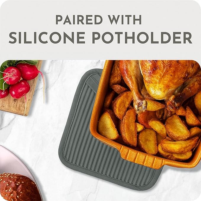 Extra Long Silicone Oven Mitts and Pot Holders Sets | Heat Resistant 500°F BPA-Free Food Grade Silicone Hot Pads & Kitchen Mittens | 4-Piece Set of Oven Gloves & Potholders for Kitchens- Gray - Image 6