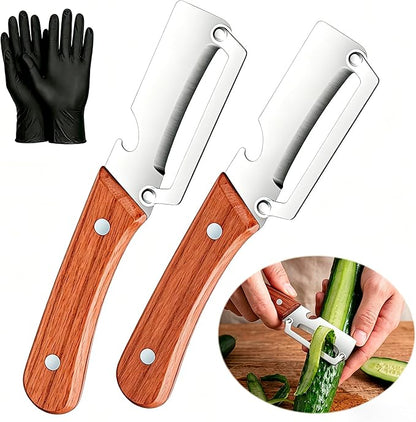 Multifunctional Vegetable Peeler for Kitchen & Bottle Opener,2 in 1 Stainless Steel Paring Knife for Fruit Veggie,Kitchen Gadgets for Sugar Cane Potato Fruit Pineapple Pumpkin Veggie Peeler(2 PCS) by Unknown