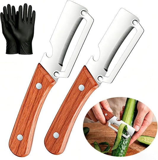 Multifunctional Vegetable Peeler for Kitchen & Bottle Opener,2 in 1 Stainless Steel Paring Knife for Fruit Veggie,Kitchen Gadgets for Sugar Cane Potato Fruit Pineapple Pumpkin Veggie Peeler(2 PCS) by Unknown
