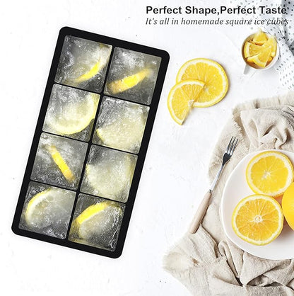 Bangp Large Ice Cube Tray for Whiskey,2 Pack Stackable Big Ice Cube Molds Make 16 Big Whiskey Ice Cubes,Easy Release Square Ice Cube Maker for Cocktails,Whiskey,Soups and Frozen Treats - Image 4