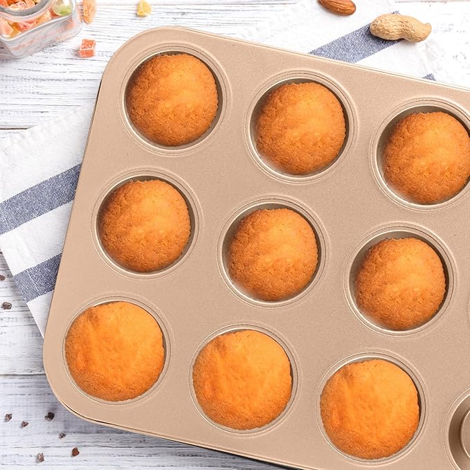 11-Piece Nonstick Baking Pans Set - Professional Grade Carbon Steel Bakeware with Premium Coating- Dishwasher Safe, Stackable, Oven Safe to 450°F (Champagne) - Image 5
