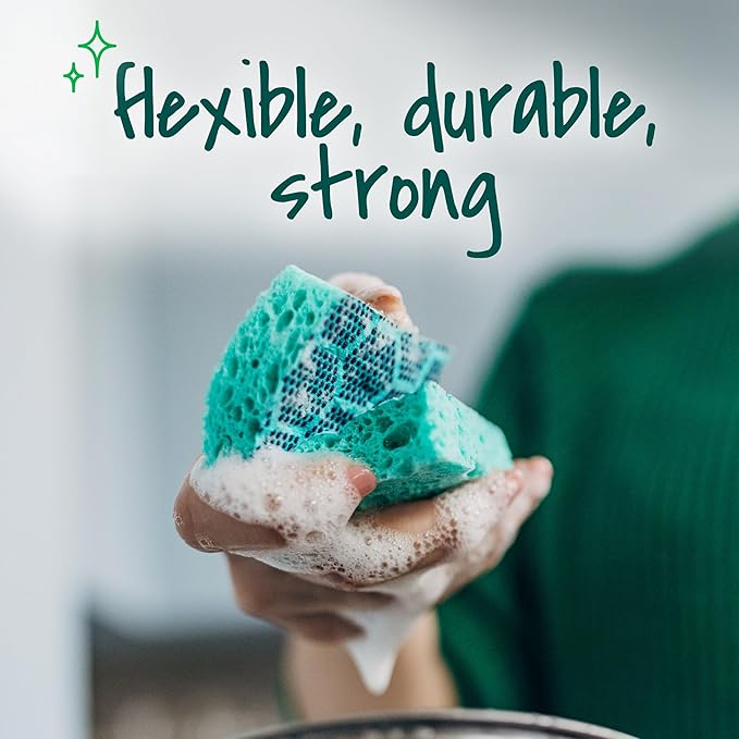Scotch-Brite Odor Resist Heavy Duty Scrub Sponge,Dishwasher-Safe Kitchen sponges for Serious Scrubbing,Multipurpose Dish Sponge for Stuck-On Messes,6 Scrubbing Sponges,(Pack of 4) - Image 9