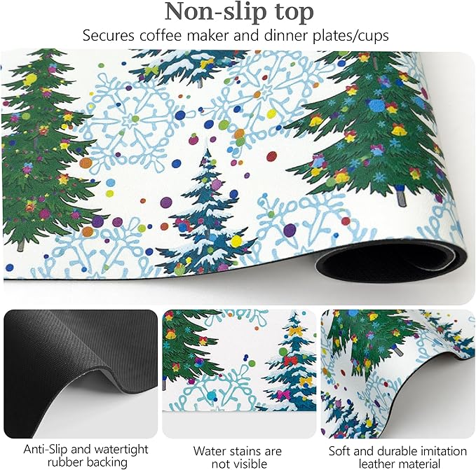 Bloss Christmas Drying Mat, 16"x24" Absorbent Coffee Mat with Waterproof Rubber Back, Fit Under Coffee Maker Machine / Counter - Image 5
