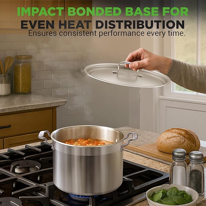NutriChef 8 Qt Heavy-Duty Stockpot with Stainless Steel Lid - Induction Compatible Cooking Pot, Ideal for Soups and Stews - Image 6