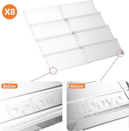 MUDEELA Clear Spice Drawer Organizer, 4 Tier- 2 Set (8 Packs) Spice Rack for Drawer, Expandable From 11" to 22" Kitchen Seasoning Organizers and Storage for Drawer (Jars not included) - Image 5