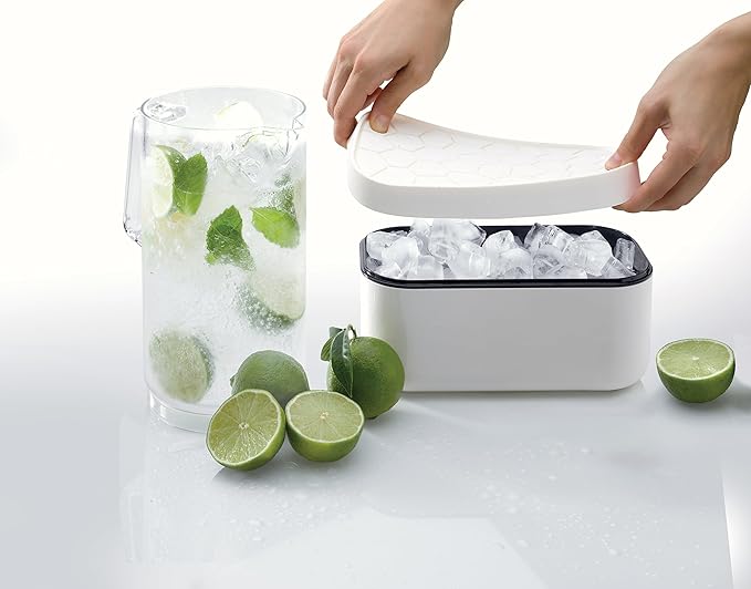 Lékué Ice Box | White | Ice Cube Tray For Freezer With Lid & Bin | Made With 100 Percent Platinum Silicone | Elegant And Retro Style Ice Cubes | For Cocktails, Ice Tea & Coffee And More | - Image 9