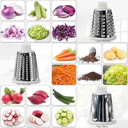 YOUCZON Rotary Cheese Grater Multi-Purpose Stainless Steel Cheese Shredder - Cheese Grater With Handle Effortless Grating of Carrots, Potatoes, Vegetables, and Fruits (Red) - Image 5