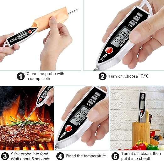 Meat Food Thermometer, Digital Candy Cooking Thermometer, Kitchen Cooking Thermometer Instant Read for BBQ Grill, Oil, Milk, Bath Water, Deep Fry, Candle Temperature - Image 4
