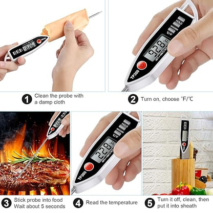 Meat Food Thermometer, Digital Candy Cooking Thermometer, Kitchen Cooking Thermometer Instant Read for BBQ Grill, Oil, Milk, Bath Water, Deep Fry, Candle Temperature - Image 4