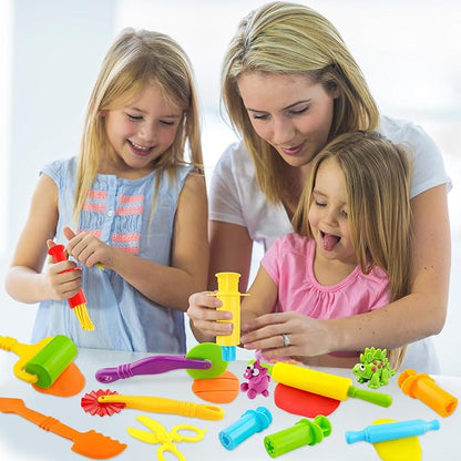 Dough Tools Kit – 12-Piece Dough Play Tools Set with 5 Extruders, Scissors, Rollers, Rolling Pins, Cutters for Kids Ages 3+ - Image 7