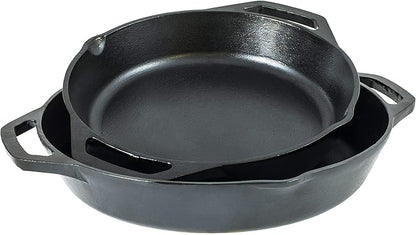 Lodge 12 Inch Pre-Seasoned Cast Iron Skillet - Dual Assist Handles - Use in the Oven,on the Stove,on-the Grill,or Over a Campfire - Black,(Pack of 3) - Image 3