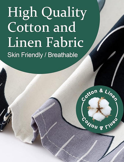 Cozy Adjustable Cross Back Aprons for Women with Pockets Cotton Linen Cooking Kitchen Baking