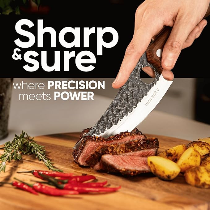 Matsato Chef Knife - Perfect Kitchen Knife for Cooking, Chopping. Japanese Steel Knife for Home, BBQ. For Balance & Control, 6.3 Inch - Image 3