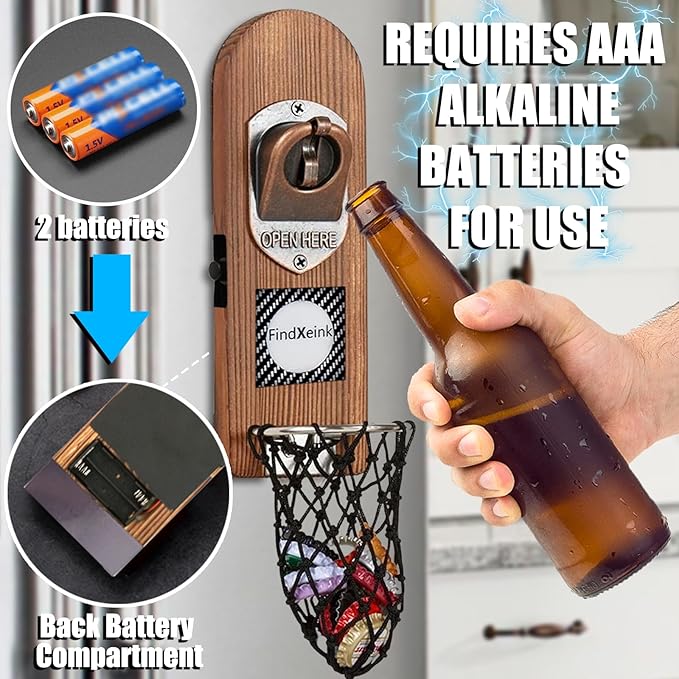 Beer Bottle Openers with DIY Ink Screen, Traceless Bottle Opener Wall Mounted, Can Custom Picture/Medical ID/Contact Information, Bar Accessories for Kitchen, Ideal Beer Gifts for Men