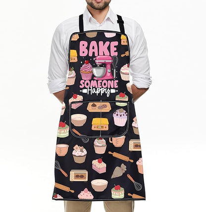 FUSTMW Cake Maker Gifts for Baker Kitchen Baking Apron with Pocket Baker Gifts for Dessert Makers Pastry Chef Apron