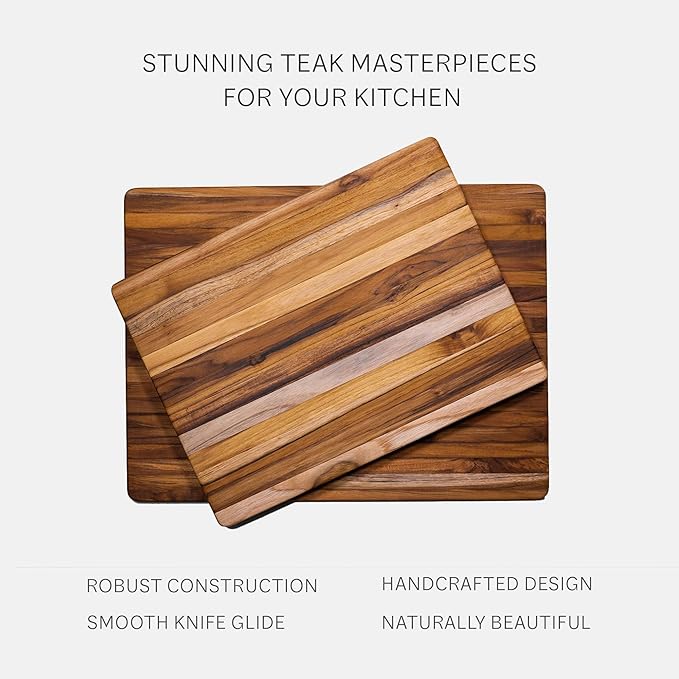 Teakhaus Cutting Board - Large (L) Wood Cutting Board with Grip Handles - Holiday Gift Ideas for Men and Women - Gift-Ready, Reversible, Edge Grain Wood, Knife Friendly - FSC Certified - Image 6