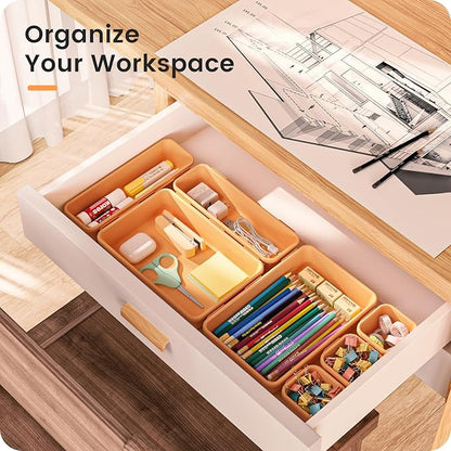 A-LUGEI【】【5 Size】Tool Box Organizer Tray Divider Set, 【Orange】 Desk Drawer Organizer,Garage Organization and Storage Toolbox Accessories Rolling Tool Chest Cart Cabinet WorkBench Part - Image 2