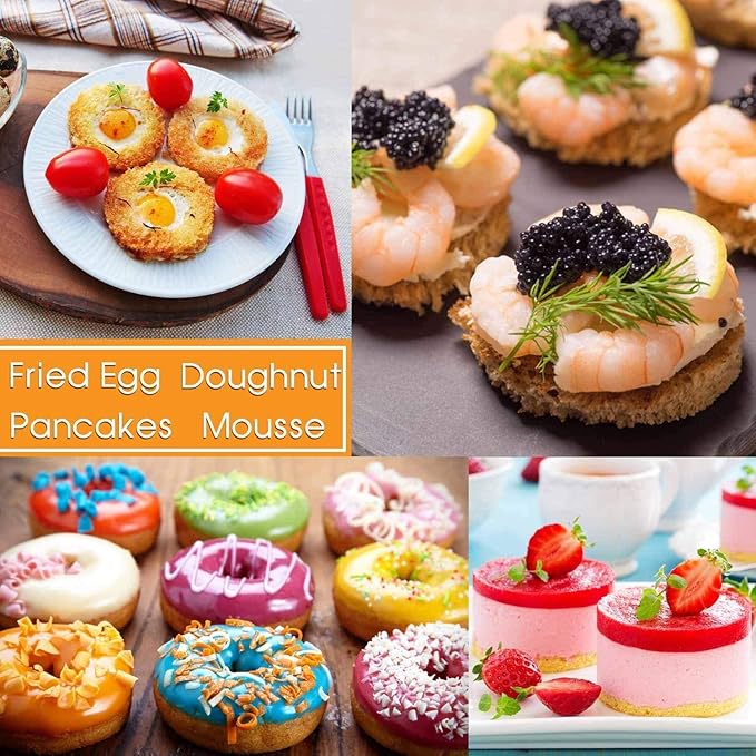 HULISEN Stainless Steel Round Cookie Biscuit Cutter Set, 11 Circle Donut Doughnut Cutter, Baking Ring Molds for Mini Cake, Scone, Pastry, Cooking, Gift Package - Image 5