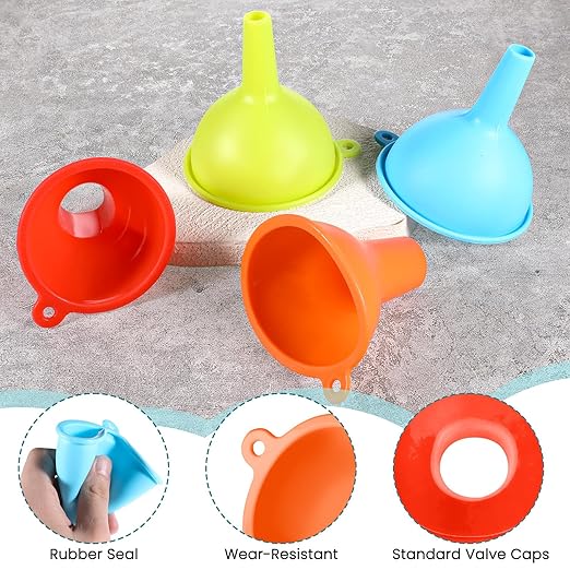 4 Pack Kitchen Silicone Funnel, 4 Colors Kitchen Funnel Set Wide Mouth Funnels for Filling Bottles Small Canning Funnels for Daily Cooking and Water Liquid Oil or Powder Transfer - Image 3