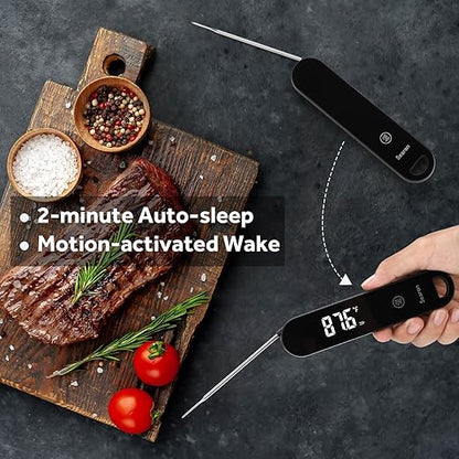 Searon 0.5S Instant Read Digital Meat Thermometer, Electric Food Thermometer Kitchen Essentials Gadgets Waterproof for Grilling Airfryer Cooking BBQ Baking Oil Deep Fry Smoker