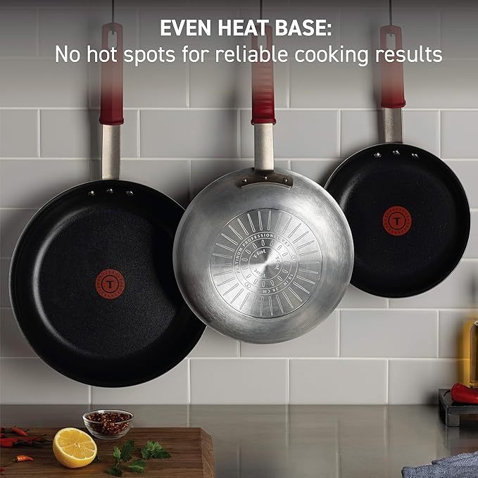 T-Fal Professional VX3 Brushed Nonstick Fry Pan with Stainless Steel Handle 10 Inch, Oven Broiler Safe 400F, Cookware, Pots and Pans, Frying Pan, Restaurant Grade, Certified by the NSF and CBA, Black - Image 7