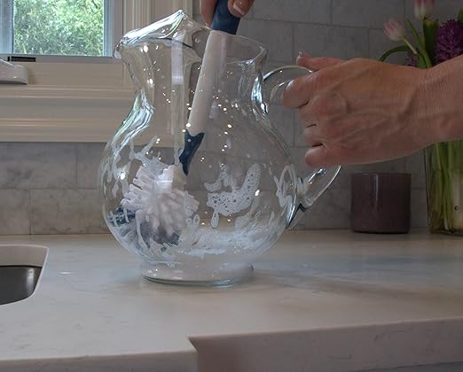 Unger 16” Flexible Glass and Bottle Scrub Brush, Extra-Long, Non-Scratch Cleaning Scrubber for Water Bottles, Travel and Coffee Mugs, Pitchers, Vases, Decanters, Glassware - Image 2